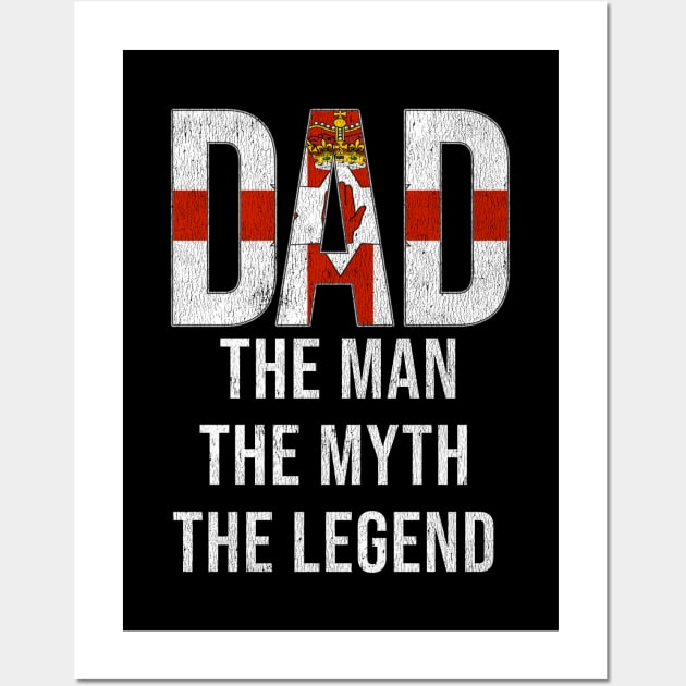 Irish Dad The Man The Myth The Legend - Gift for Irish Dad With Roots From Irish Wall Art by Country Flags